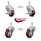 Service Caster 3 Inch Maroon Polyurethane Swivel 3/8 Inch Threaded Stem Caster Brakes SCC, 2PK SCC-TS20S314-PPUB-MRN-TLB-381615-2S2 - alternate 4
